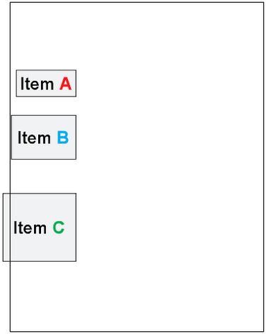 Right Alignment of Objects with Item A
