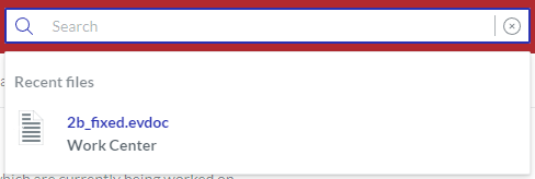 Recent File in the Search Field Recent File in the Search Field