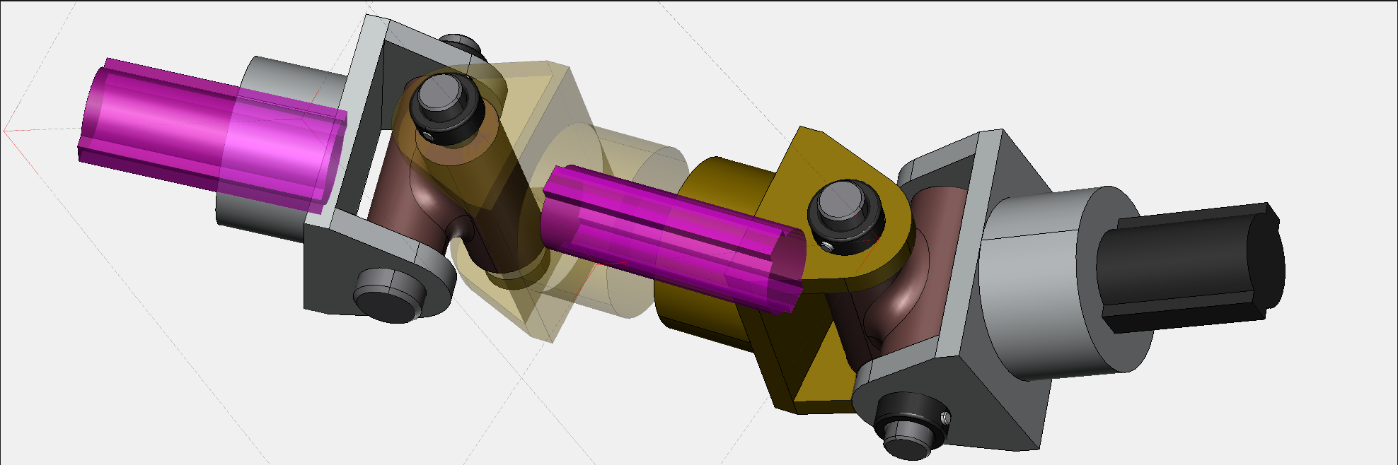 The parts of the same color are selected and indicated in magenta.