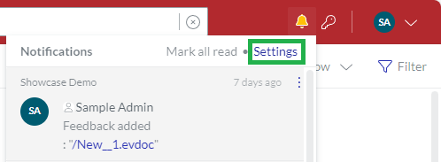 Settings Notifications Menu Button