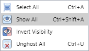 Show All Command from the Part Context-sensitive Menu in 3D Edit Mode