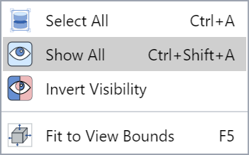 Show All context-sensitive menu command in the on-page 3D viewer of the Envision Viewer