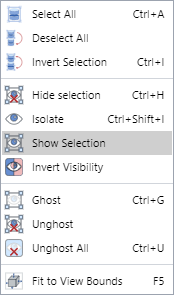 Show Selection Command from the Part Context-sensitive Menu in 3D Edit Mode