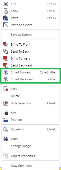 Smart Forward and Smart Backward Commands from the Object Context-sensitive Menu