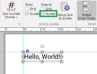 Snap to Guides feature for a Text Object