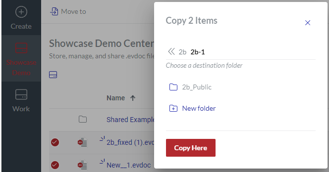 Specifying Work Center In Copy Items Dialog