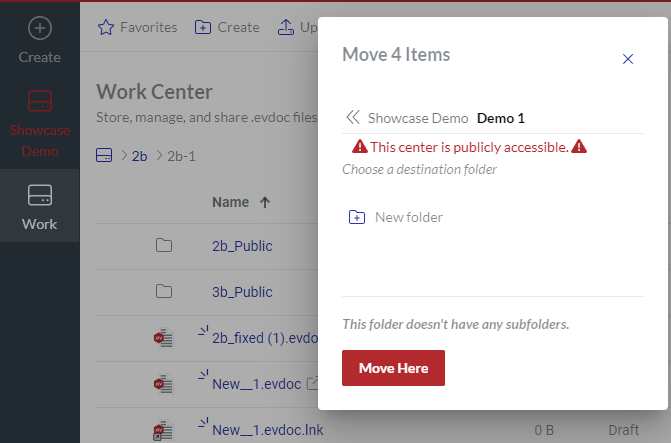 Specifying Work Center In Move 4 Items Dialog