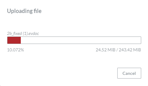 Uploading file Pop-up Dialog