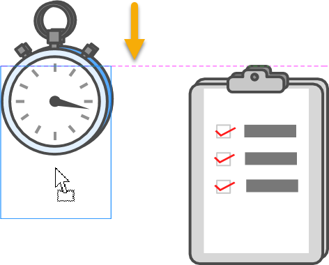 Top of watch aligns to Top of checklist