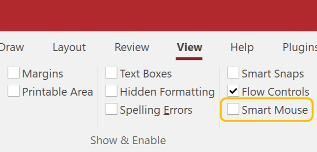 Smart Mouse checkbox