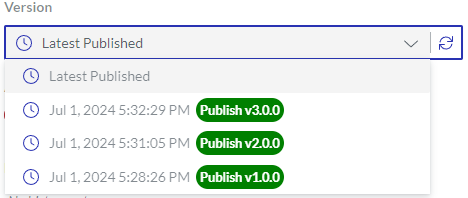 Version Drop-down List on Create Permanent Link Page
