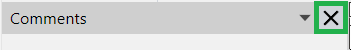 X Button on the Comments Pane