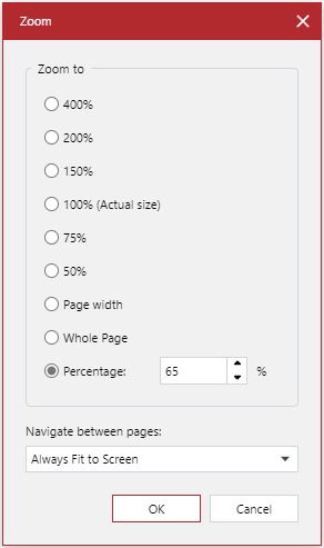 Zoom Pop-up Dialog