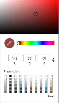 Select the new color from the pop-up color palette