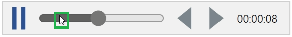 Clicking on the Seek Slider Bar in the 3D animation player toolbar embedded in the viewer