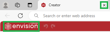 Closing a Document in the Canvas Envision Creator