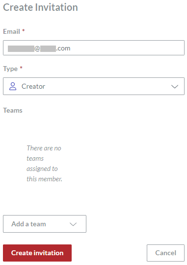 Creating New Invitation