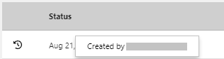Creator Tooltip in Version History Pop-up Dialog