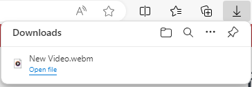 Exported webm File on the Downloads Browser Drop-down List