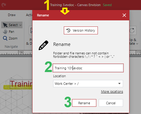 Rename Pop-up Dialog