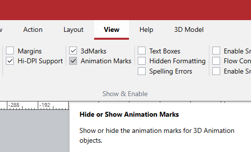Animation Marks checkbox Animation Marks checkbox