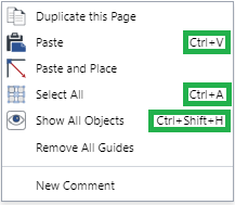 Keyboard Shortcuts in a Context-Sensitive Menu