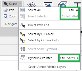 Keyboard Shortcuts in a Menu