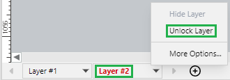 Layer Menu for a Locked Layer