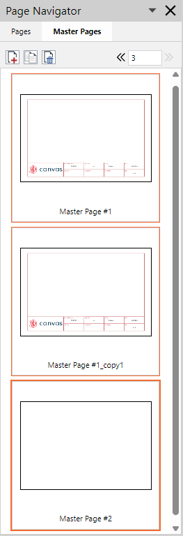 Master Page Sequence Selected in the Page Navigator Pane