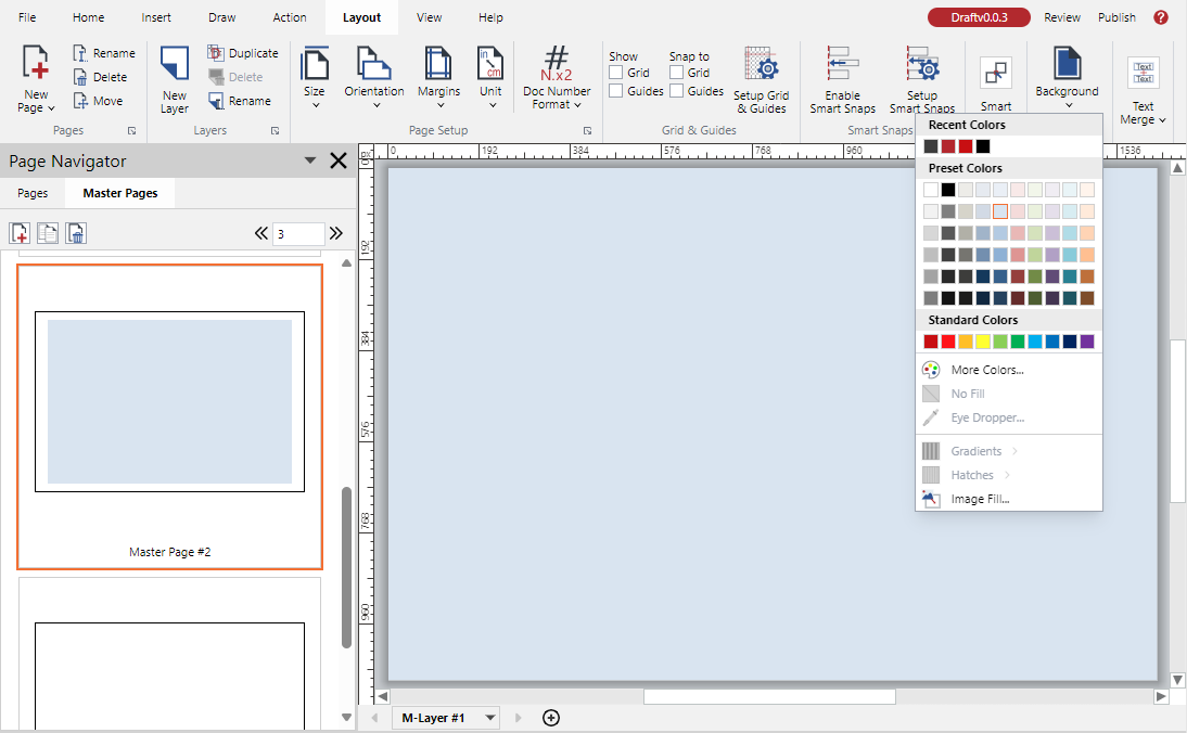 Master Page with a Blue Background