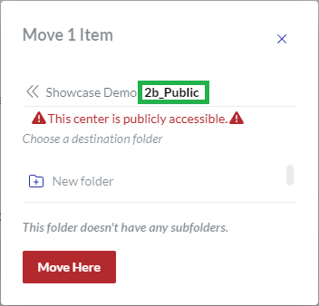 New Folder Created With Move 1 Item Dialog