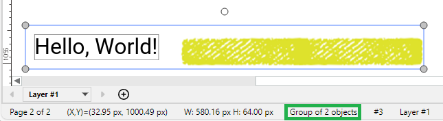 Object Group Status Controls on the Status Bar