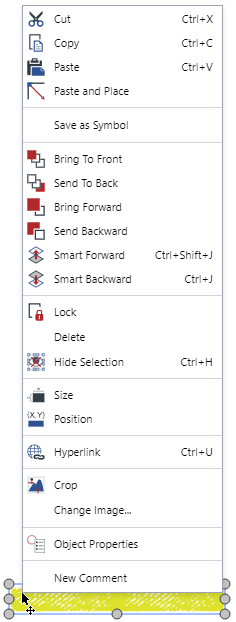 Object Working Area Menu