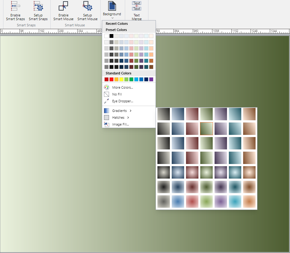 Page with Green Background Color Gradient
