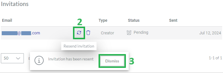 Resending an Invitation