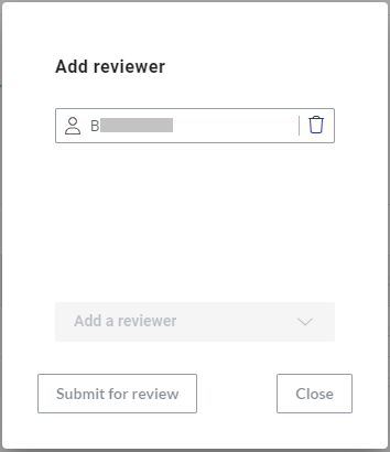 Reviewer Specified in Add Reviewer Pop-up Dialog