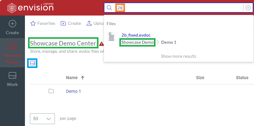 Searching Files in the Work Center
