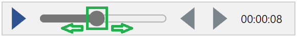 Slider Bar Thumb in the 3D animation player toolbar embedded in the viewer