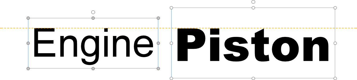 Text Objects Aligned at the Top Outside the Font Glyphs
