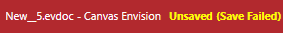 Unsaved Save Failed Document Save Status Indicator