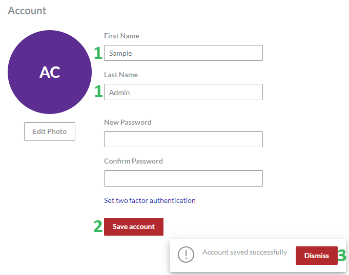 Updating Your First and Last Name