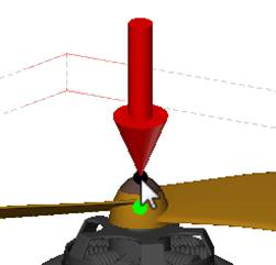 Click in the Viewport to set the axis of rotation with the Arrow pointer