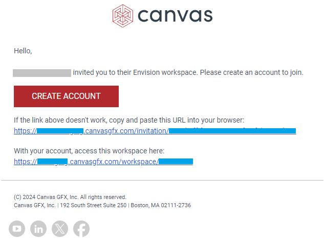 Workspace Invitation Email