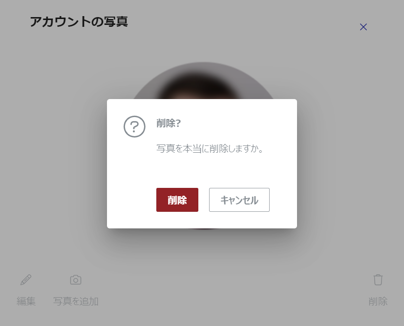 Delete Files Pop-up Dialog for Photo