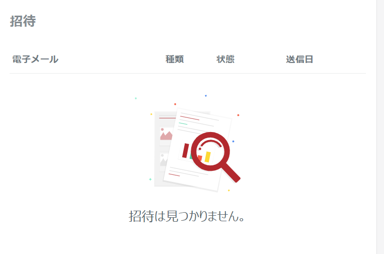 招待ページを空にする