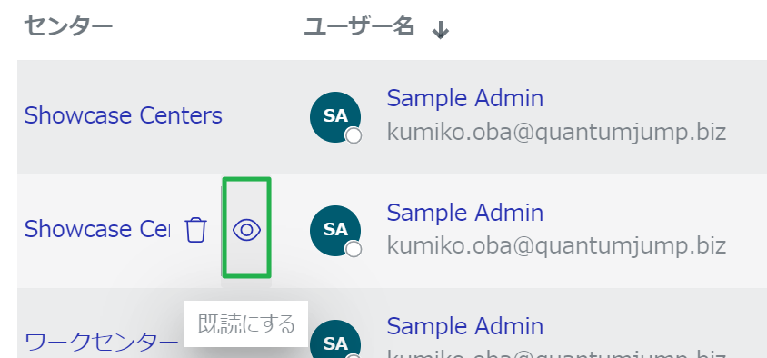 Mark as read Notification Action Menu Button