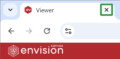 Canvas Envisionビューワーでドキュメントを閉じる
