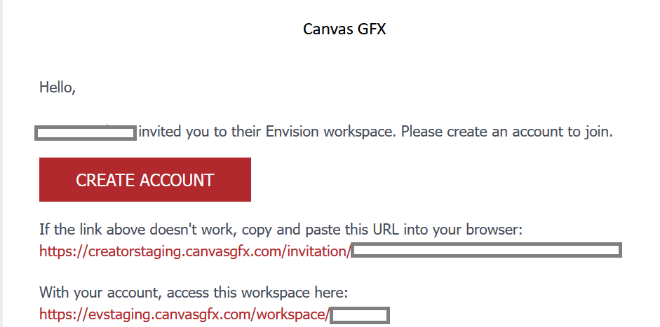 Workspace Invitation Email